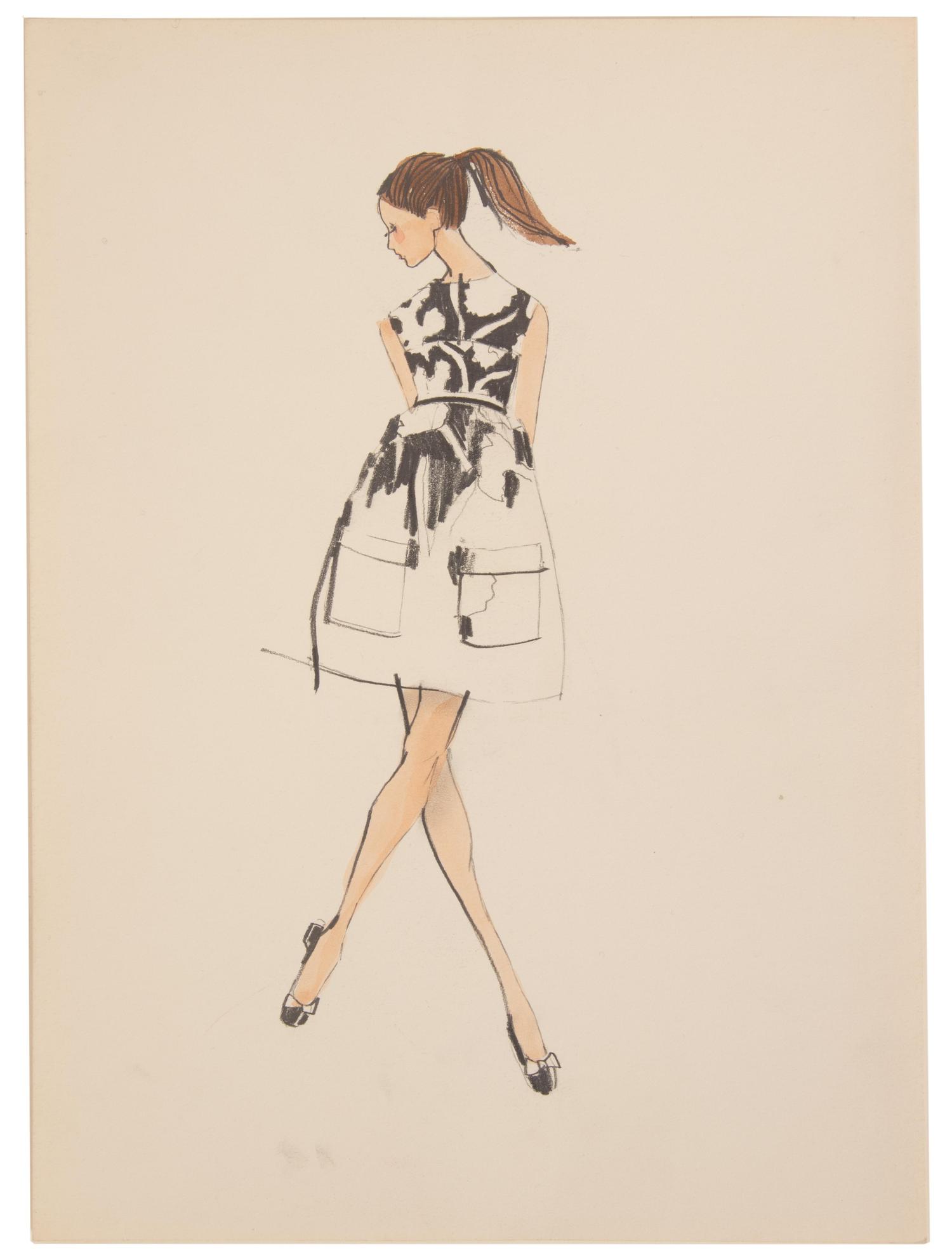11 Michaele Vollbracht for Geoffrey Beene Fashion Illustrations, Late 1960s