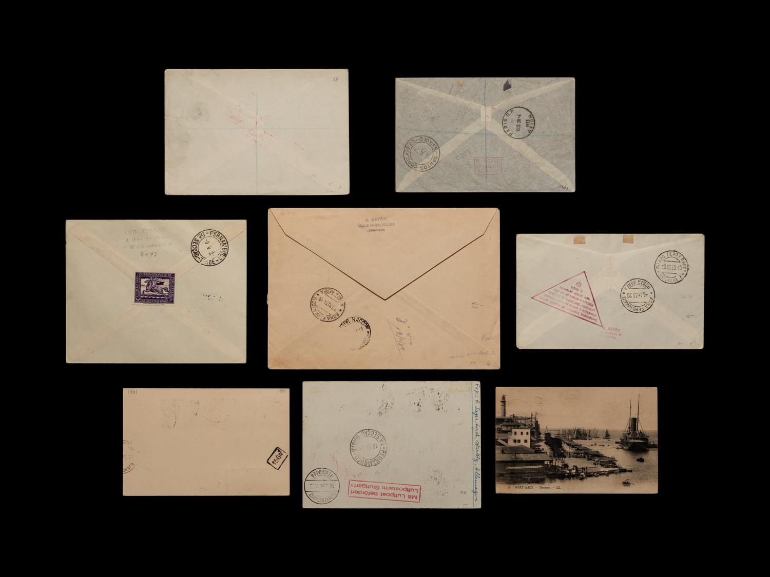 [FLIGHT COVERS] A Collection of Middle Eastern and North Africa Dispatched Zeppelin Flight Covers and Postcards