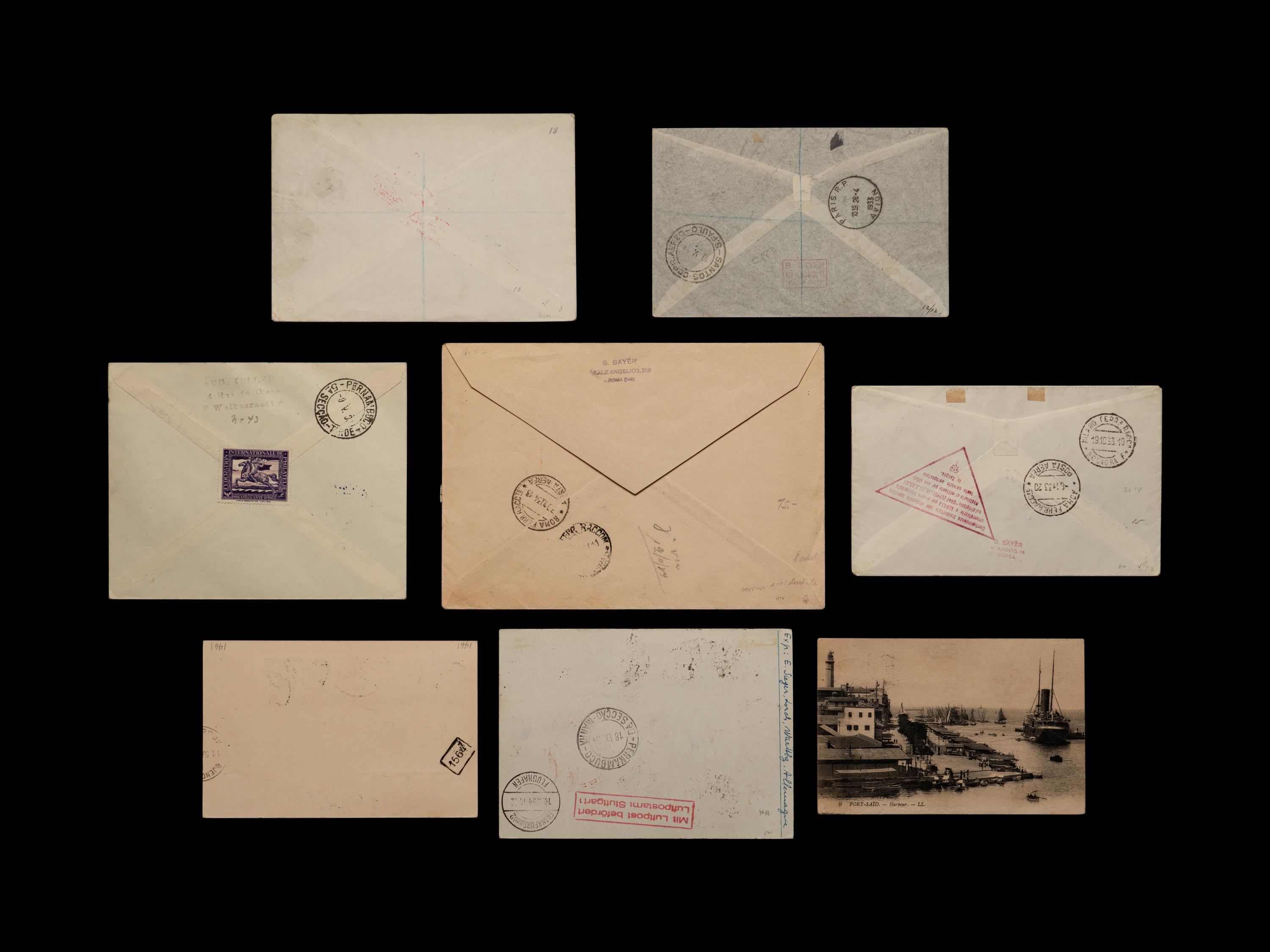 [FLIGHT COVERS] A Collection of Middle Eastern and North Africa Dispatched Zeppelin Flight Covers and Postcards