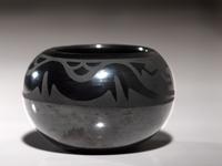 Blackware Pottery Jar, with Avanyu August 1965