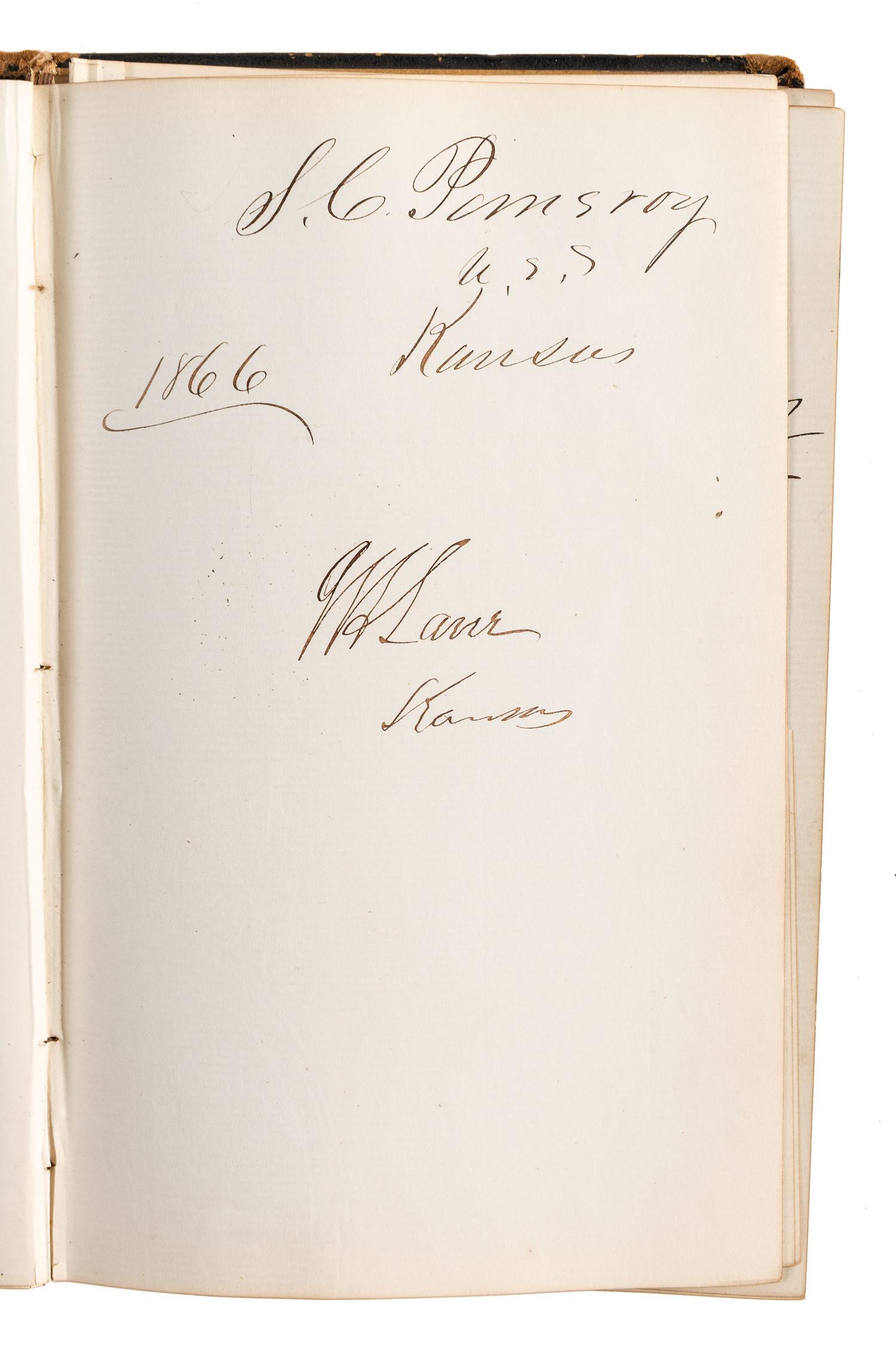 [CIVIL WAR] -- [RECONSTRUCTION]. Autograph album containing signatures of politicians in the 39th Congress and military officers collected by Mrs. Josephine Lee Darling, wife of New York Congressman William A. Darling.