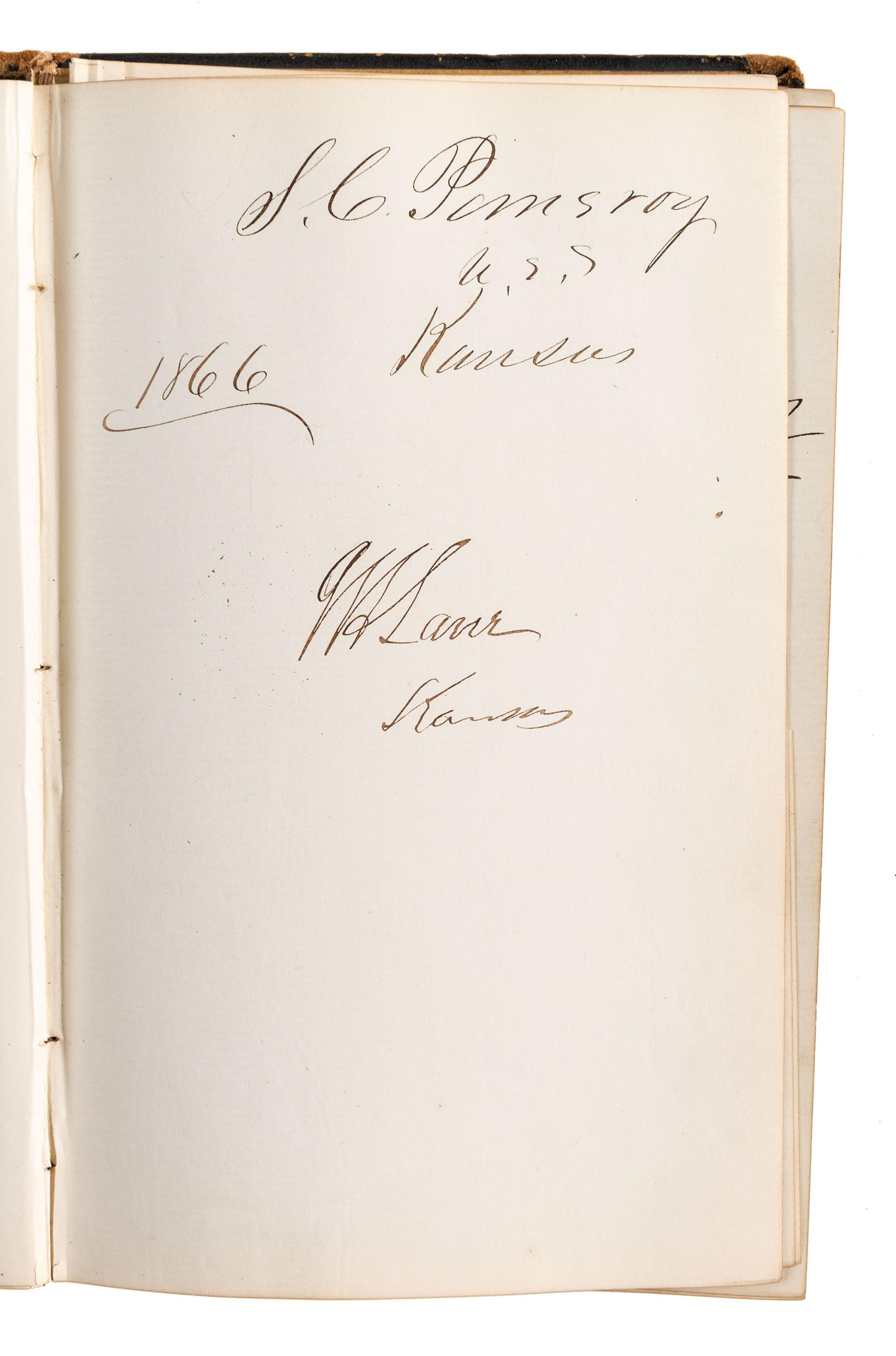 [CIVIL WAR] -- [RECONSTRUCTION]. Autograph album containing signatures of politicians in the 39th Congress and military officers collected by Mrs. Josephine Lee Darling, wife of New York Congressman William A. Darling.