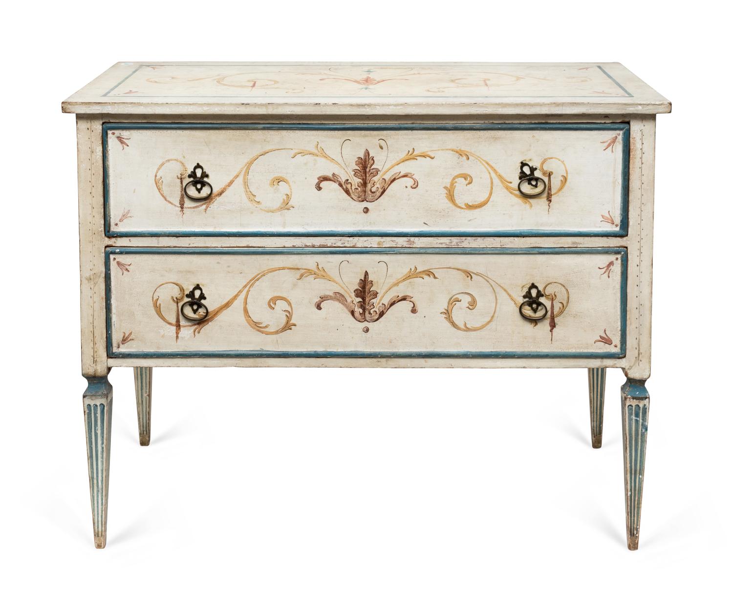 An Italian Directoire Style Painted Two-Drawer Commode — LATE 19TH CENTURY