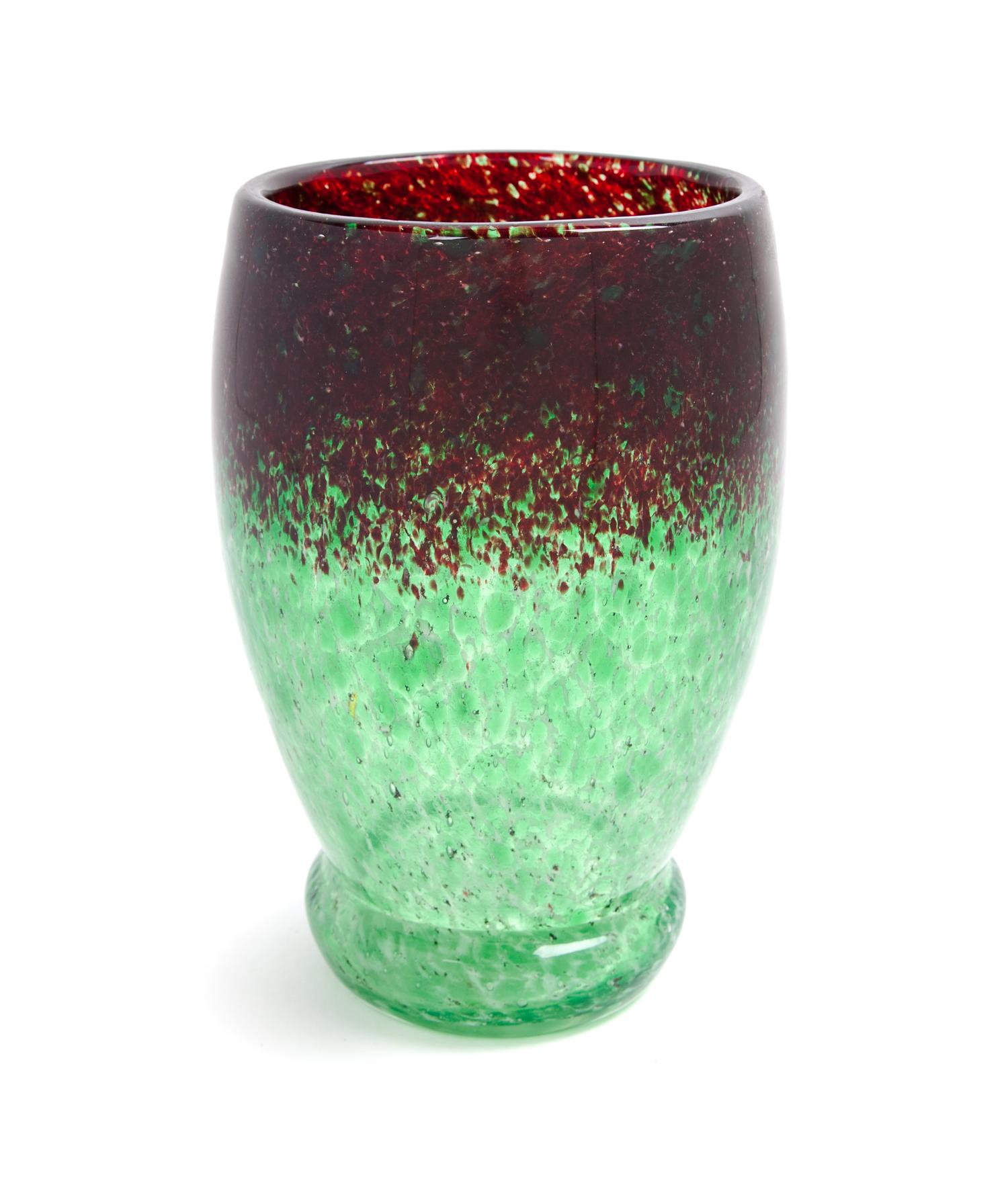 A French Mottled Glass Vase Height 8 inches.