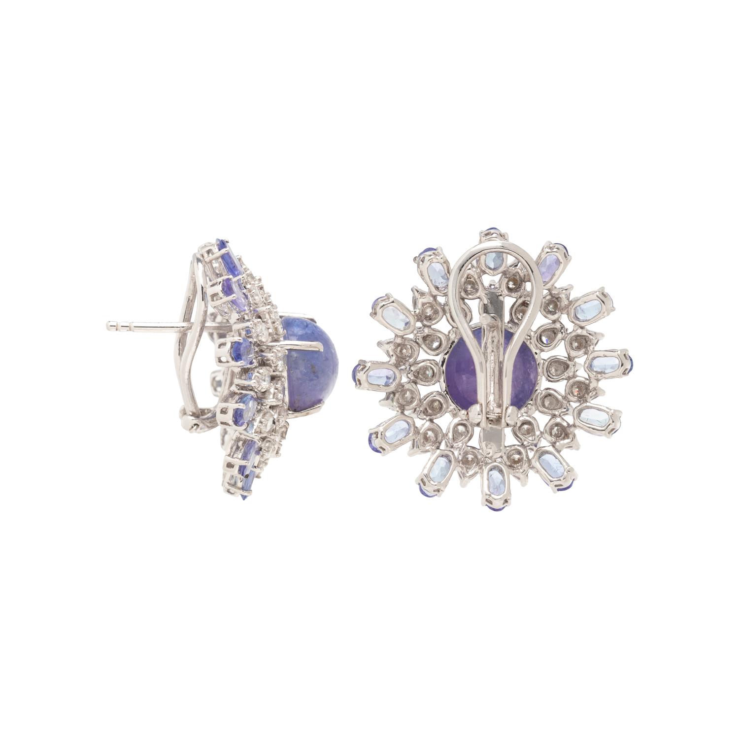 TANZANITE AND DIAMOND EARRINGS