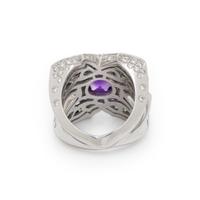 STEPHEN WEBSTER, AMETHYST, TSAVORITE GARNET, DIAMOND, AND WHITE GOLD RING