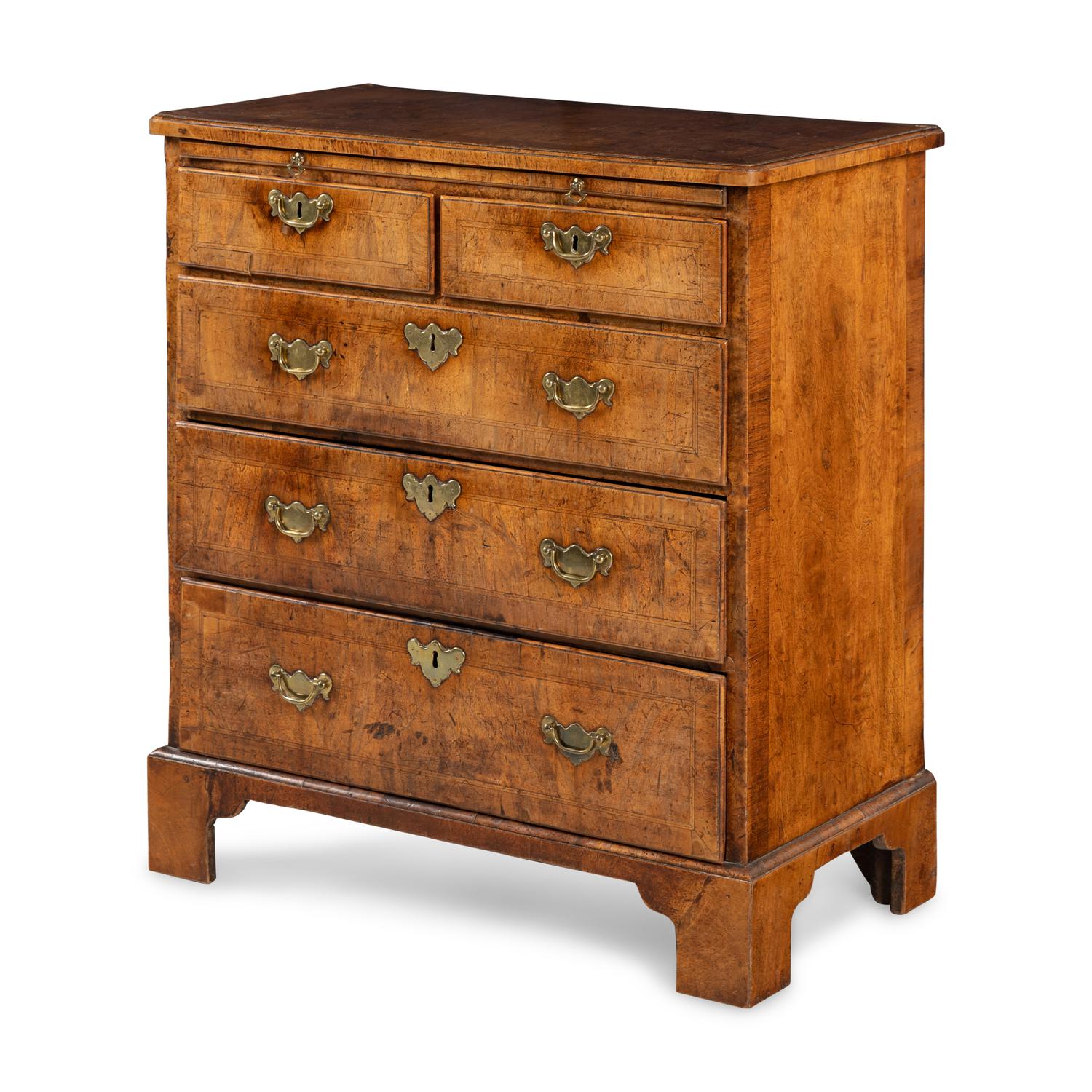 A George II Walnut Chest of Drawers
