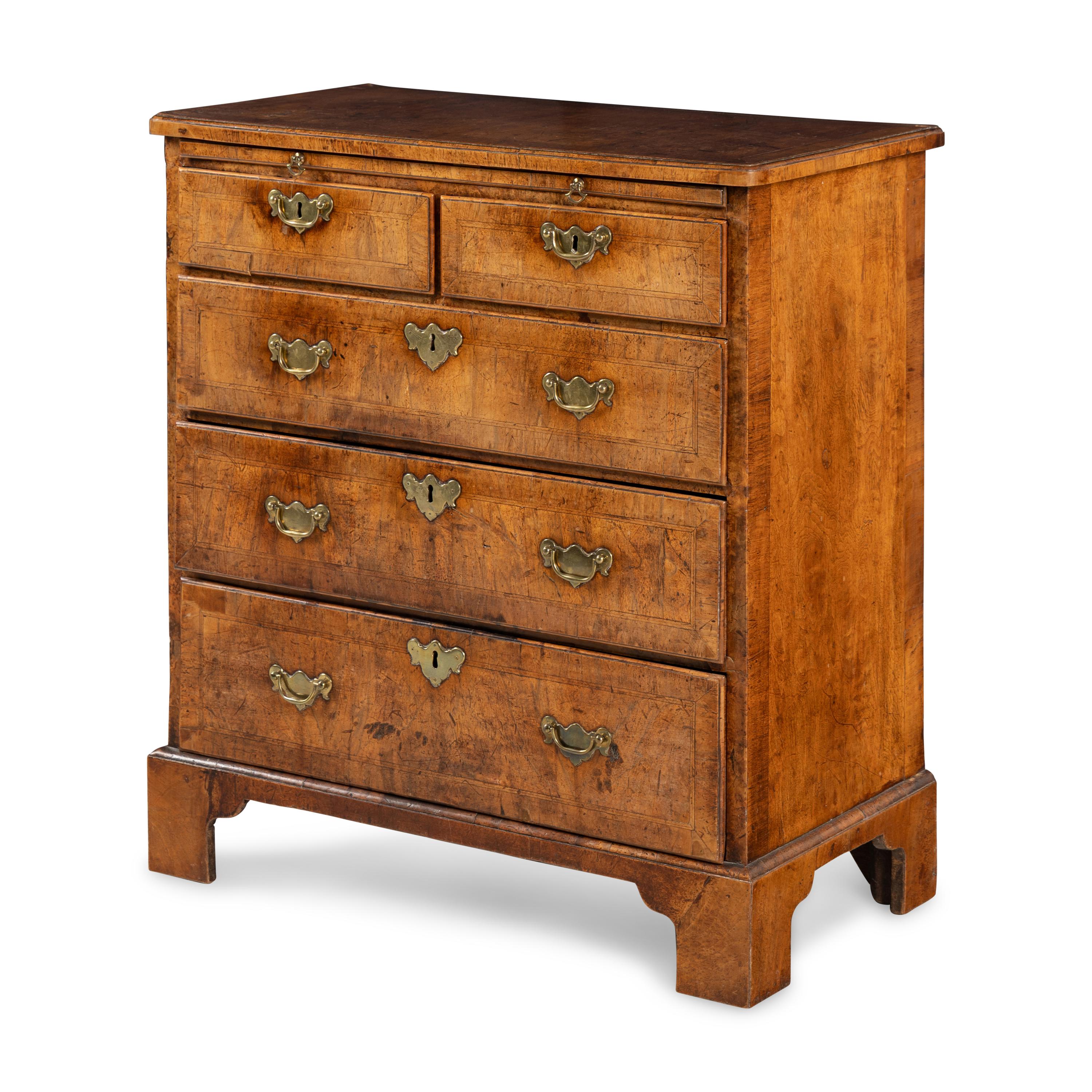 A George II Walnut Chest of Drawers
