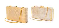 Two Judith Leiber Jeweled Goldtone Clutches