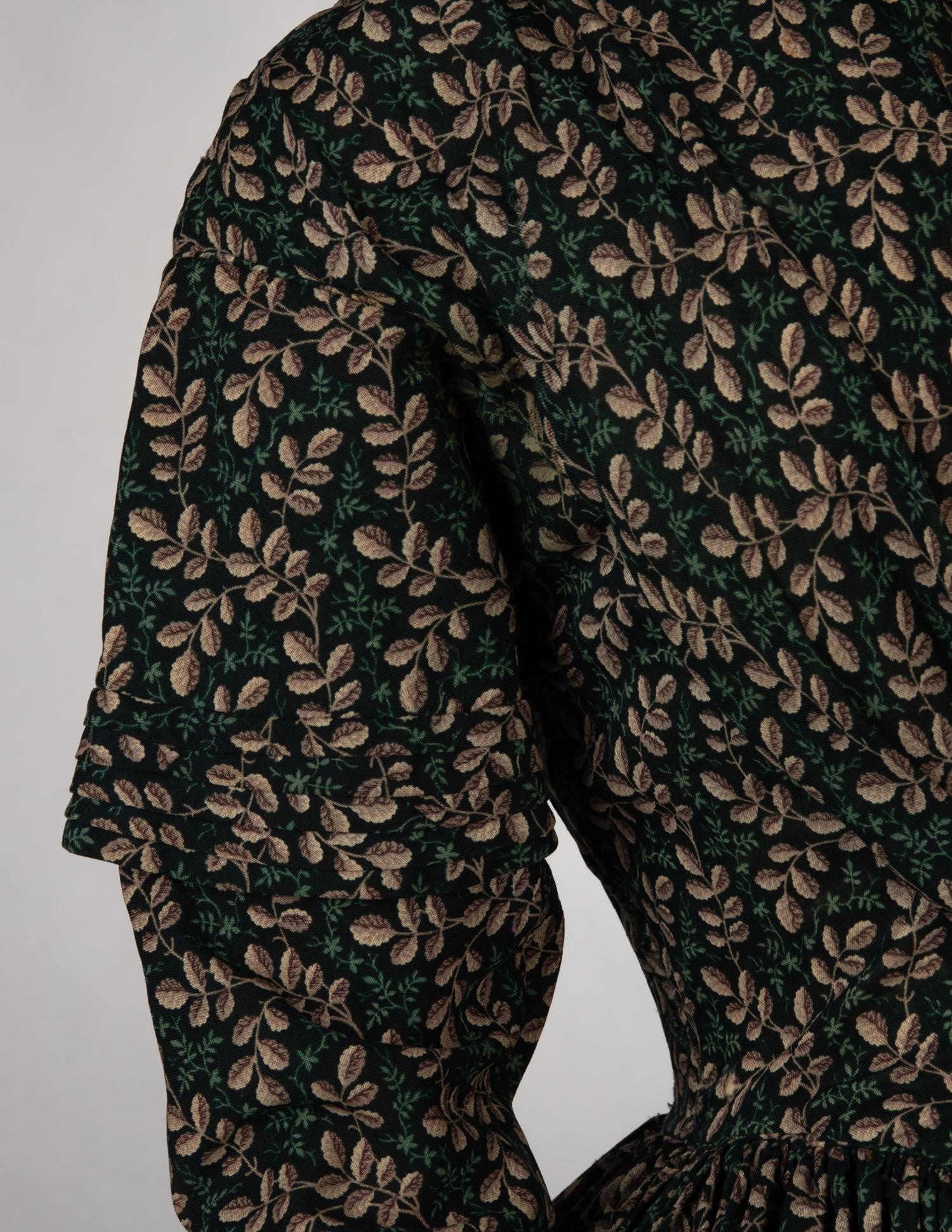 Printed Wool Day Dress, 1840s