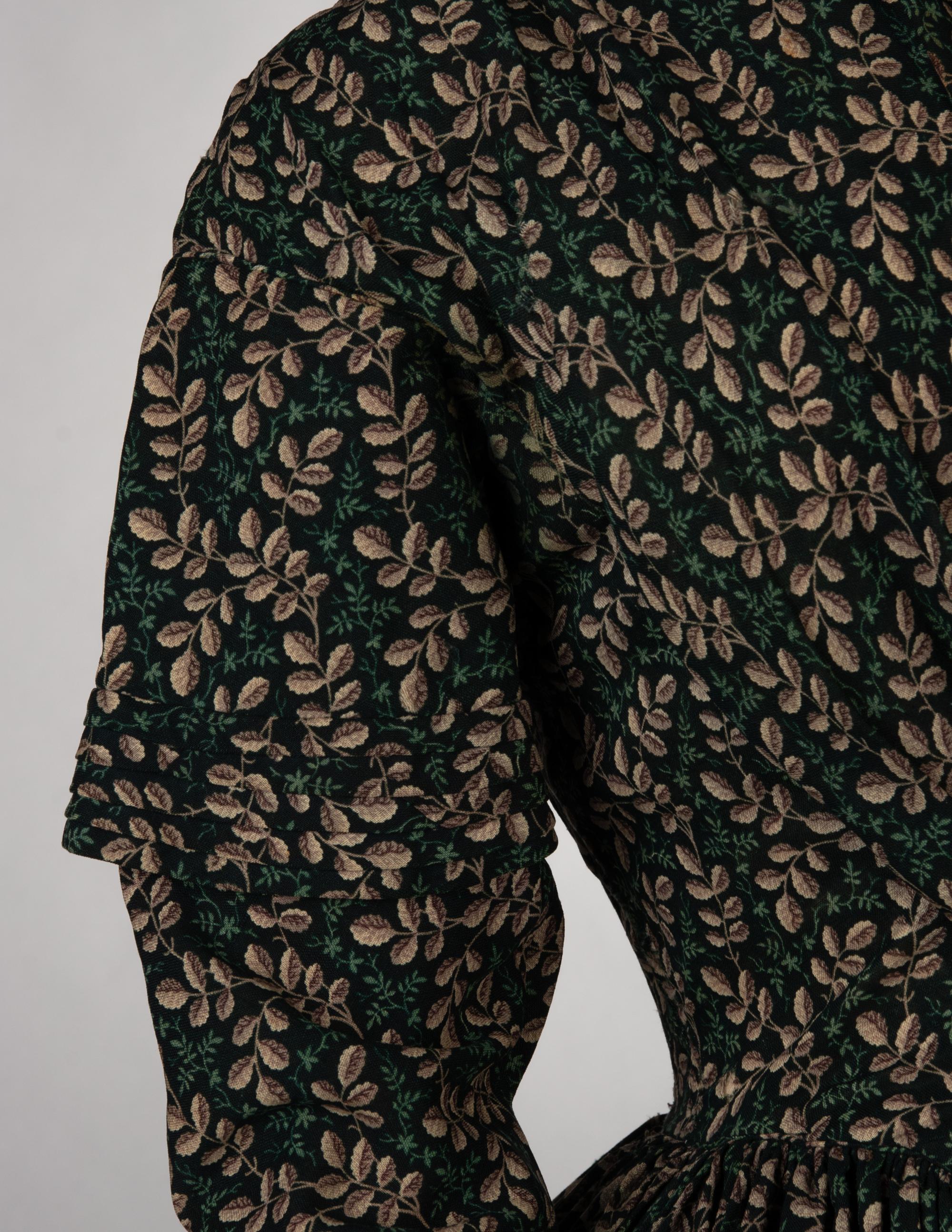 Printed Wool Day Dress, 1840s