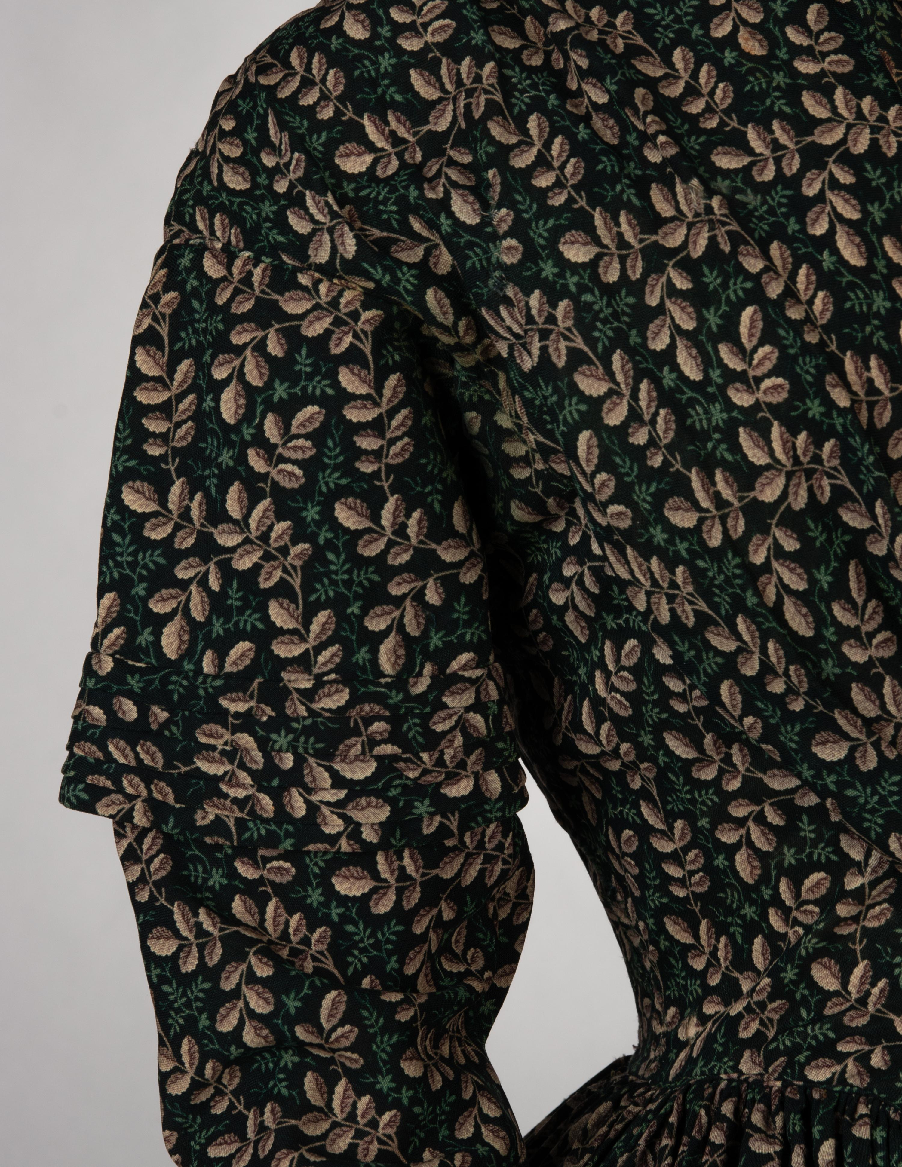 Printed Wool Day Dress, 1840s