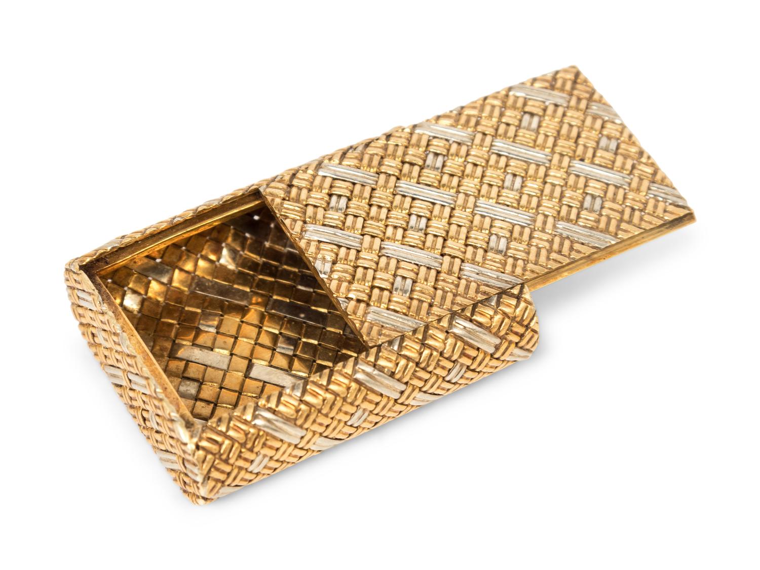An Italian 18-Karat Bi-Color Gold Pill Box