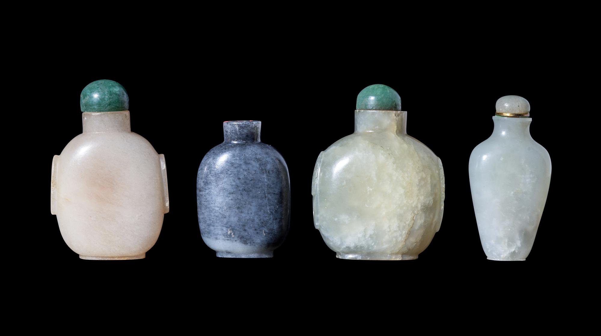 Four Chinese Jade Snuff Bottles