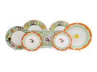 A Lynn Chase Monkey Business Porcelain Dinner Service