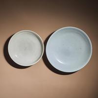 Two Chinese Blanc-de-Chine Porcelain Shallow Bowls, Ming Dynasty — 明 德化白瓷圈足盤兩件