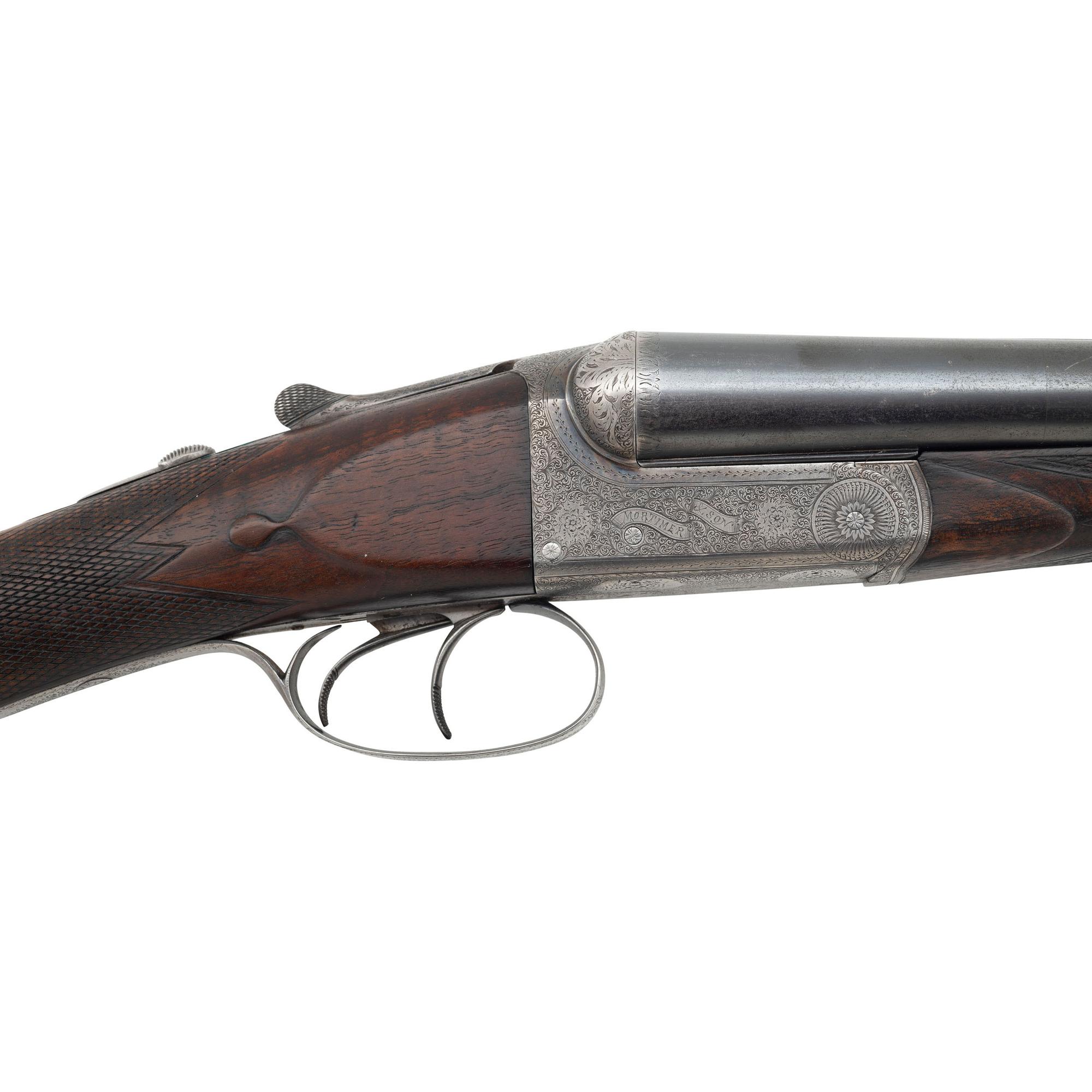 **Finely Engraved Mortimer & Son Side by Side 12 Bore Shotgun with Anson & Deeley Boxlock