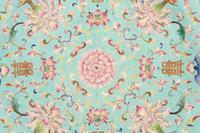 A Turquoise Ground Famille Rose Porcelain Charger