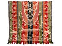 A Child's Eagle and Shield Pattern Jacquard Coverlet