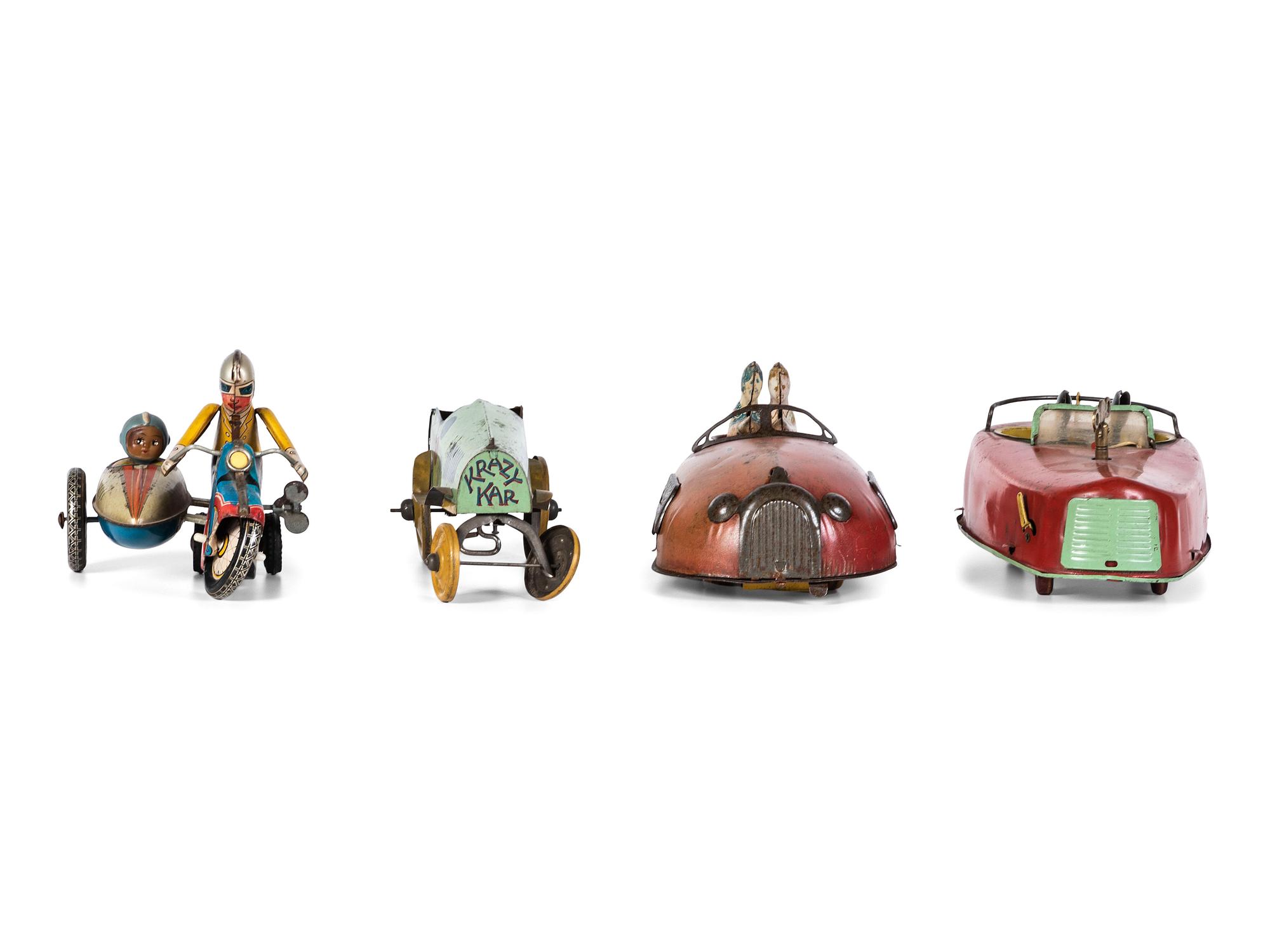 Four Tin Windup Vehicles