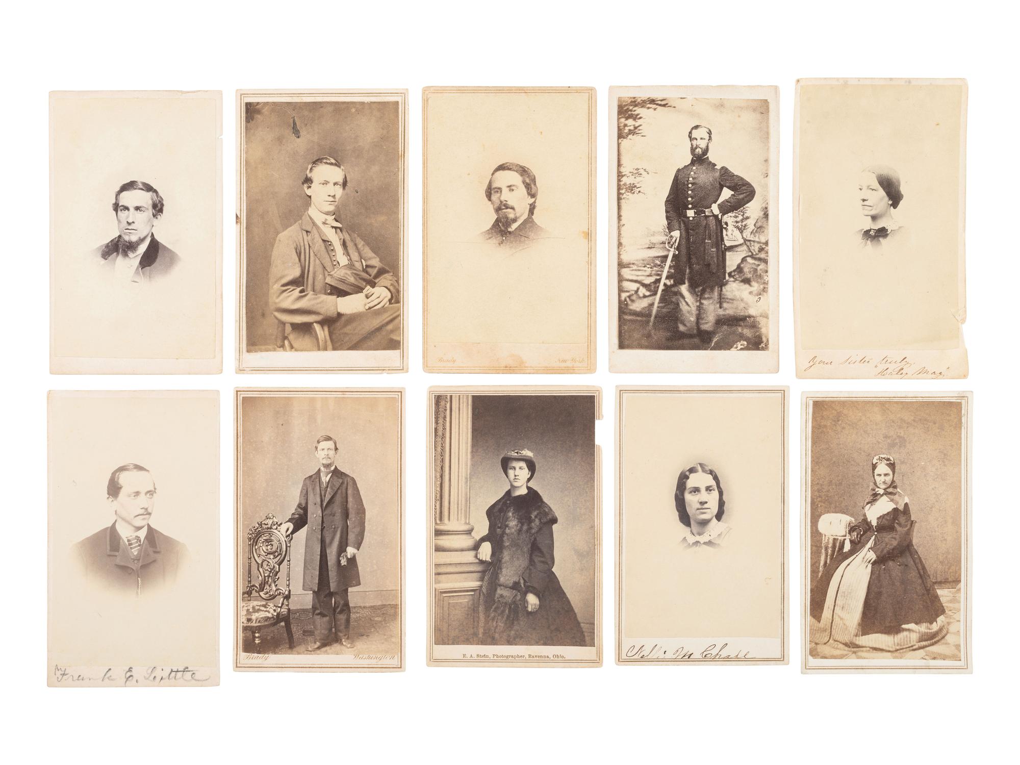 [Civil War] Group of 25 Carte de Visites Collected by Dr. Mary Walker, incl. Possible view of Union nurse Nellie M. Chase