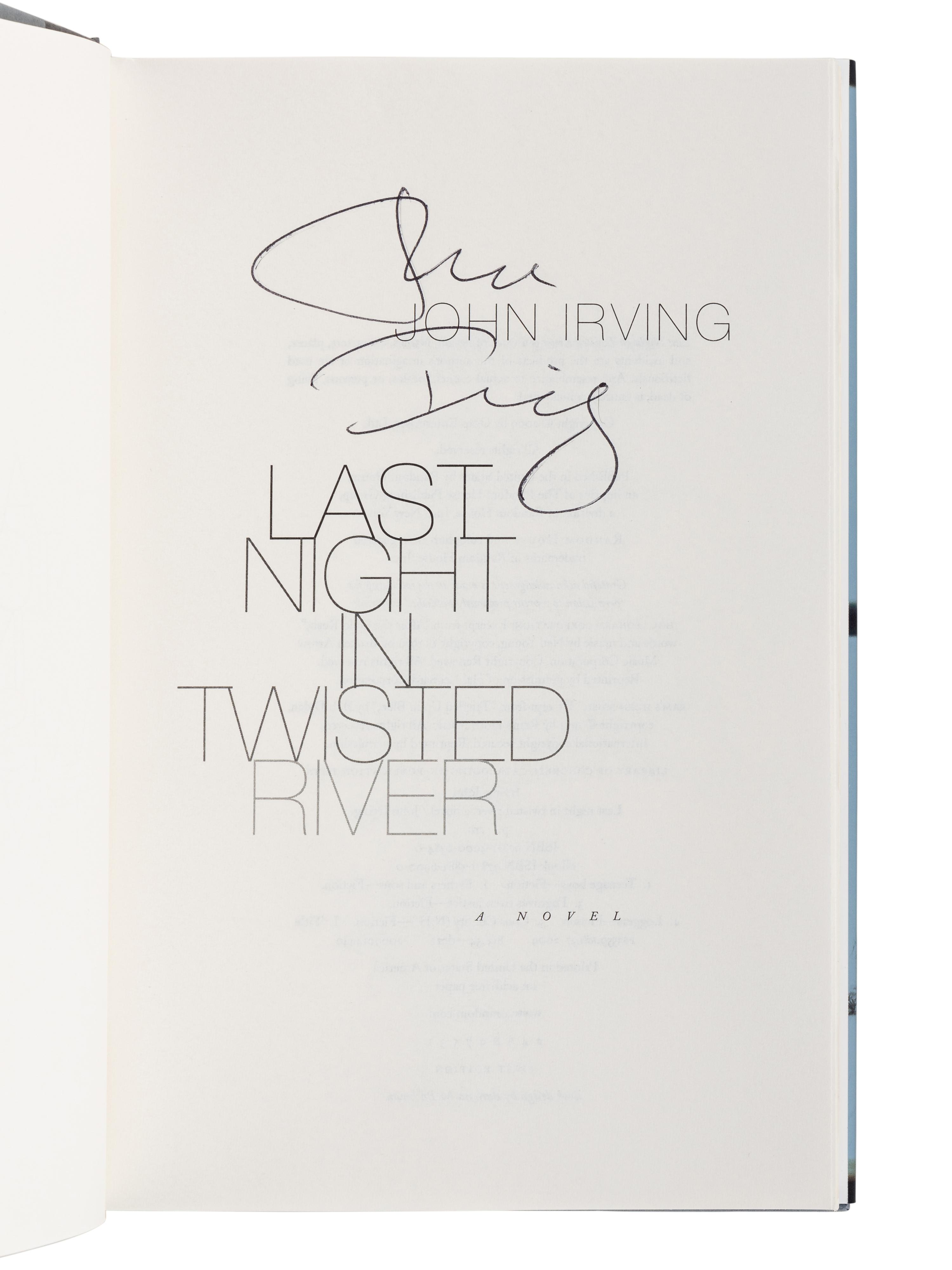 IRVING, John (b. 1942). A group of 7 works by Irving, MOST FIRST EDITION, MOST SIGNED, comprising: