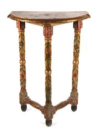 An Italian Painted Console Table Height 36 1/2 x width 26 x depth 13 1/2 inches. — 19TH CENTURY