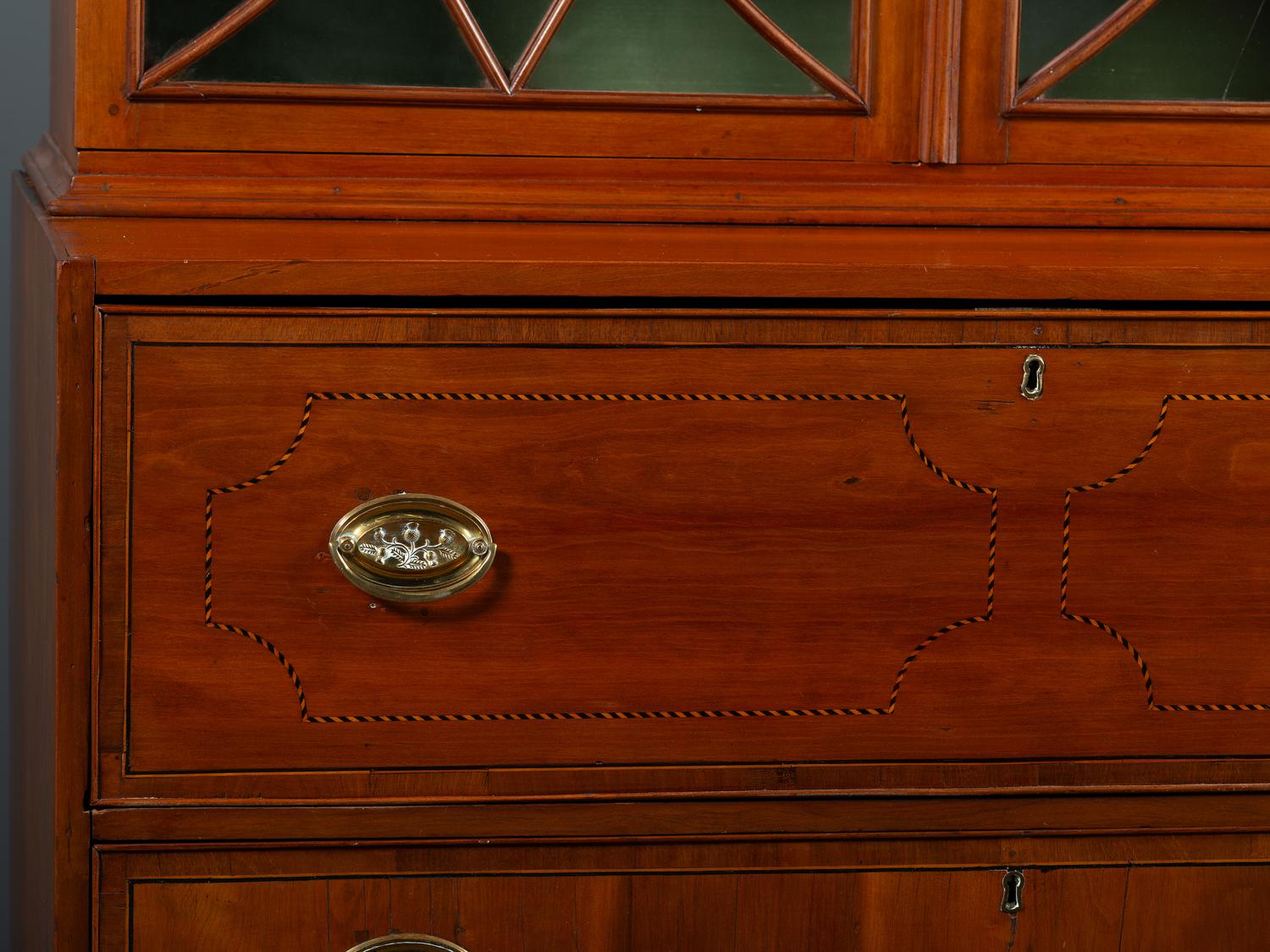 A Federal Inlaid and Figured Cherrywood Cabinet
