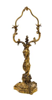 A Louis XV Style Gilt Bronze Lamp Base, Robert, Height 30 1/4 inches.