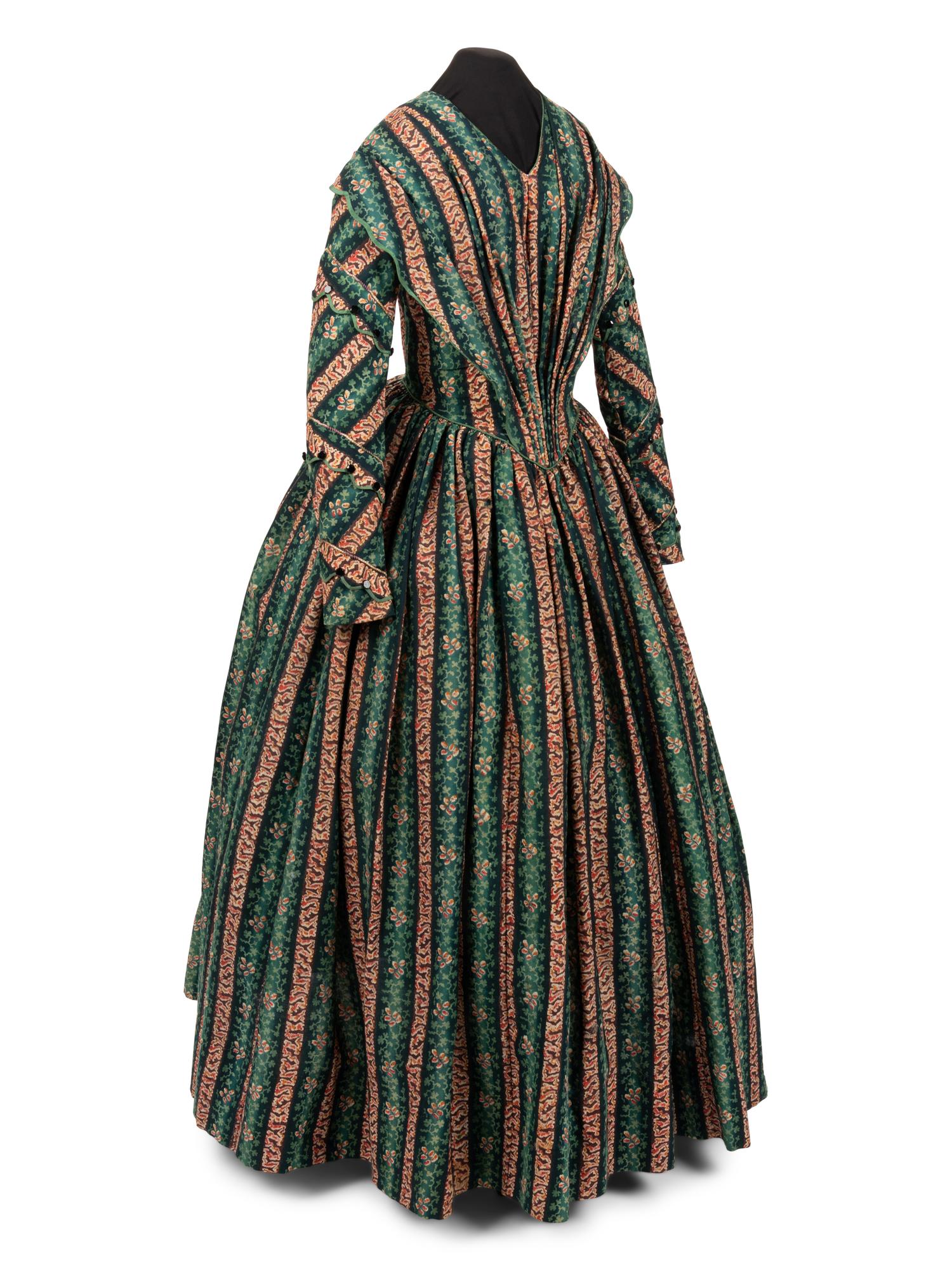 Printed Wool Day Dress, 1850s