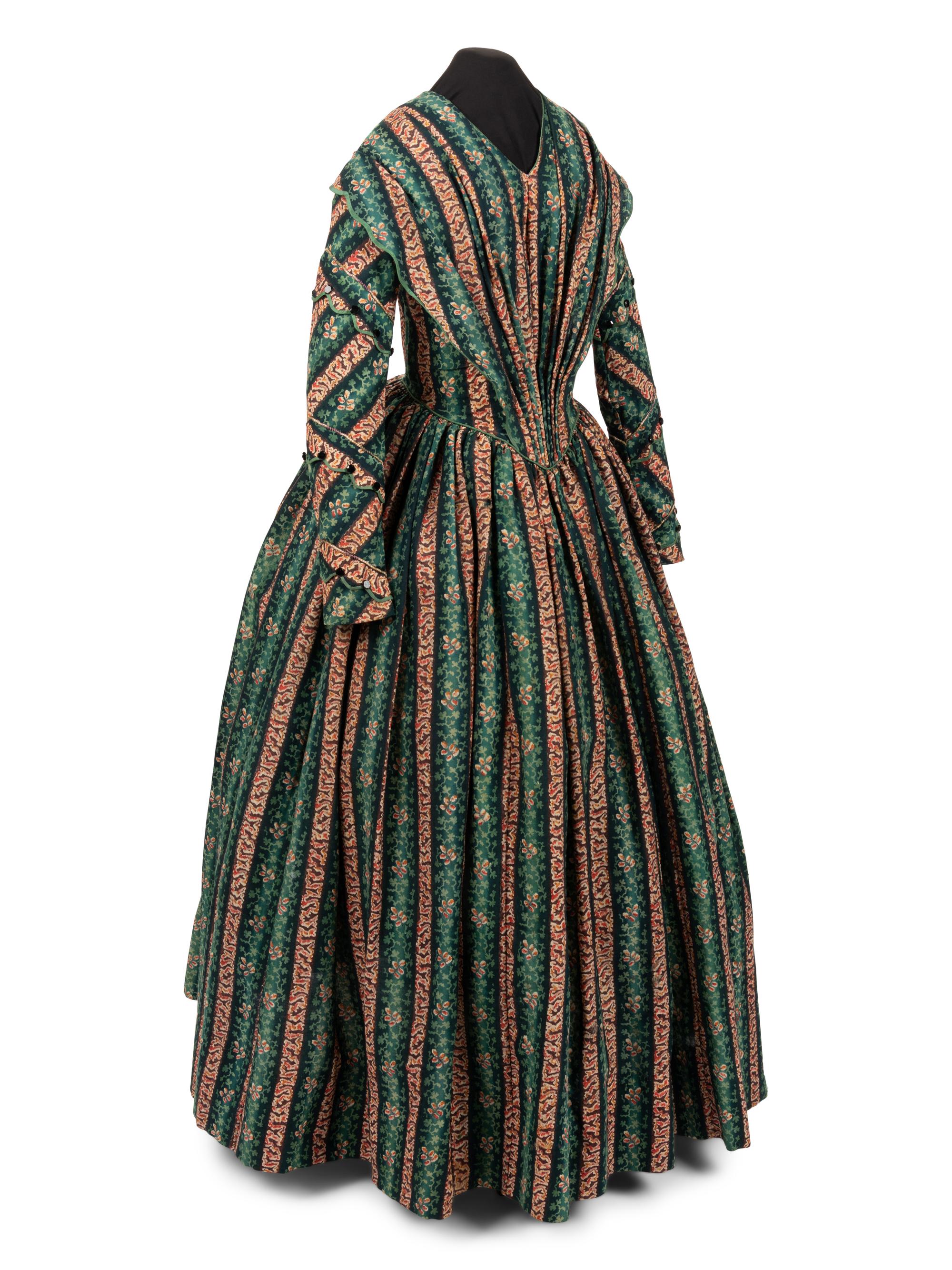 Printed Wool Day Dress, 1850s