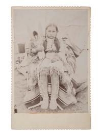 [NATIVE AMERICANS] 3 cabinet cards of Kiowa women & children likely taken by IRWIN, Chickashaw, O.T.