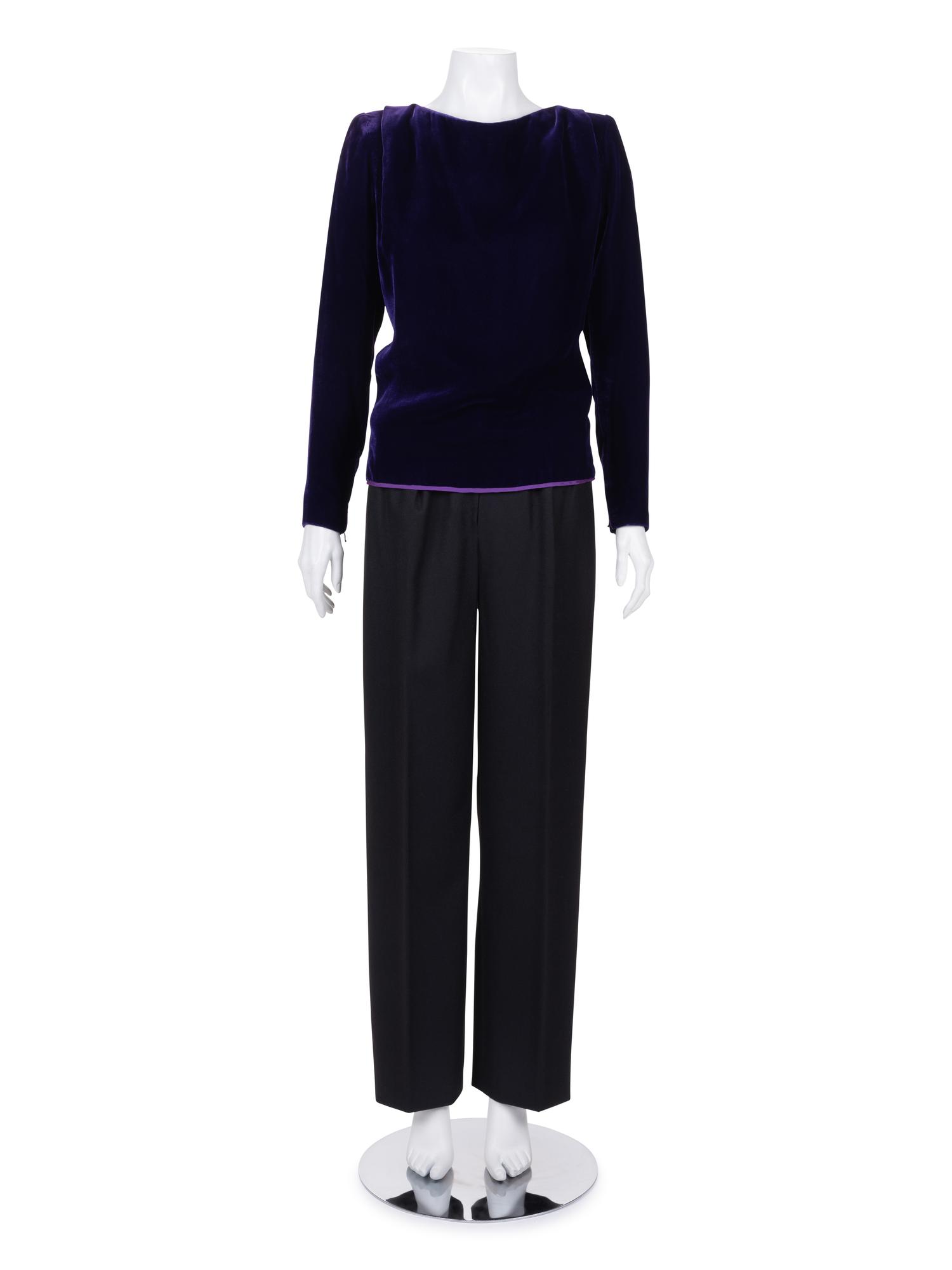 Two Givenchy Haute Couture Items: One Top and One Pair of Pants, 1980-90s