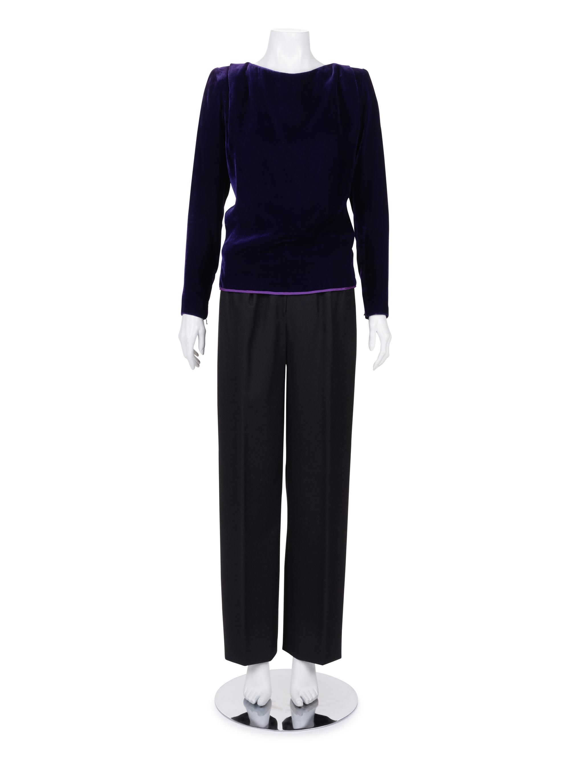 Two Givenchy Haute Couture Items: One Top and One Pair of Pants, 1980-90s