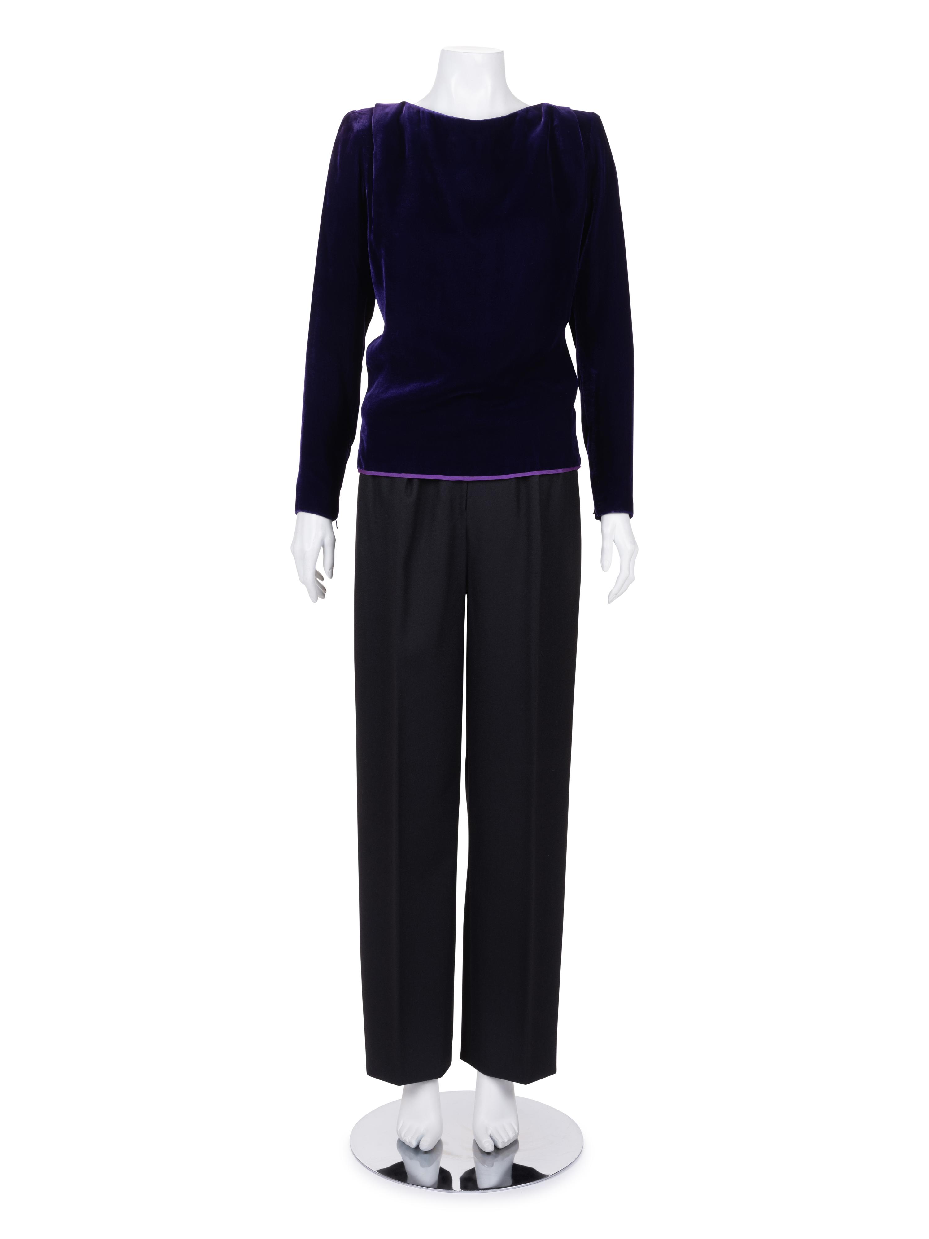 Two Givenchy Haute Couture Items: One Top and One Pair of Pants, 1980-90s
