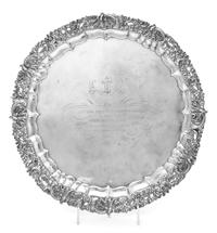 A George IV Silver Salver, Richard Eames & Edward Barnard, London, 1824, the undulating openwork rim worked to show grape clusters, vin