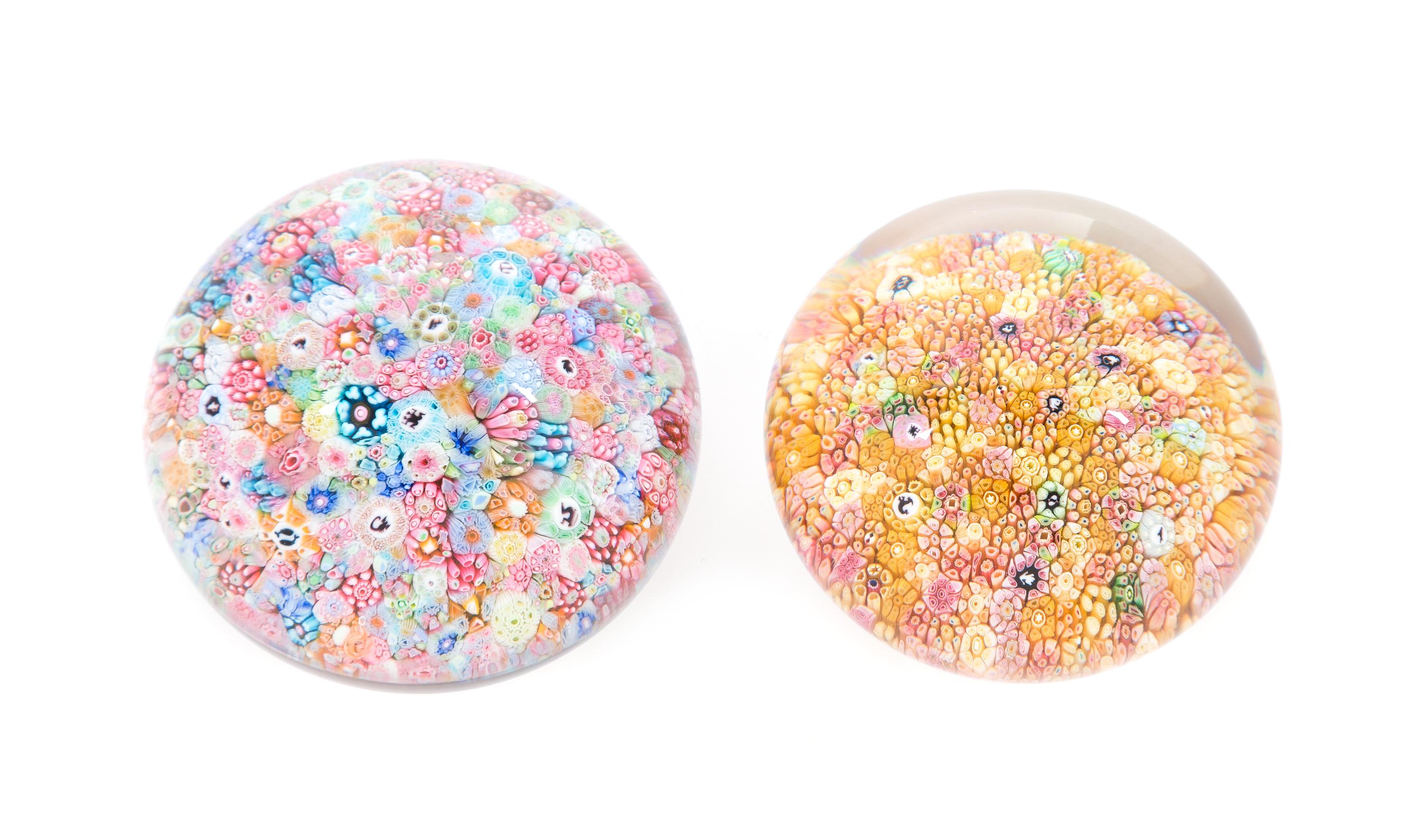 Attributed to Baccarat, , two millefiori paperweights
