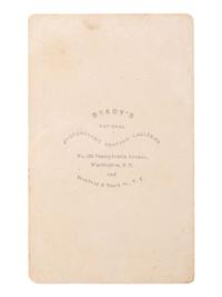 [LINCOLN, Abraham (1809-1865)]. BRADY, Mathew (1822-1896), photographer. CDV of Abraham Lincoln. Washington, DC.