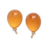 VHERNIER, ROCK CRYSTAL, CITRINE AND DIAMOND BALLOON EARCLIPS