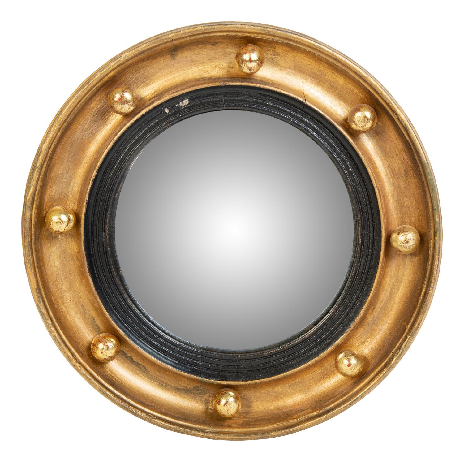 A Group of Four English Gilt Framed Bull's Eye Mirrors — 19TH/20TH CENTURY