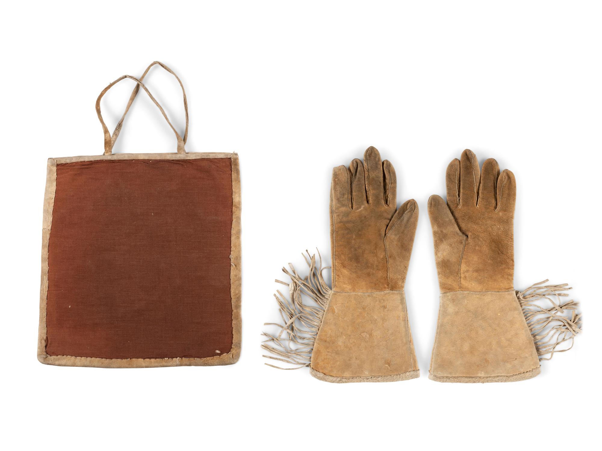 Plateau Beaded Hide Flat Bag AND Gauntlets