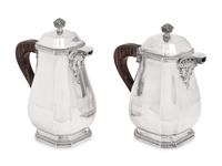 A Near Pair of French Silver Coffee Pots