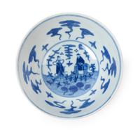 A Ruby-Ground Famille Rose Sgraffiato Porcelain Bowl