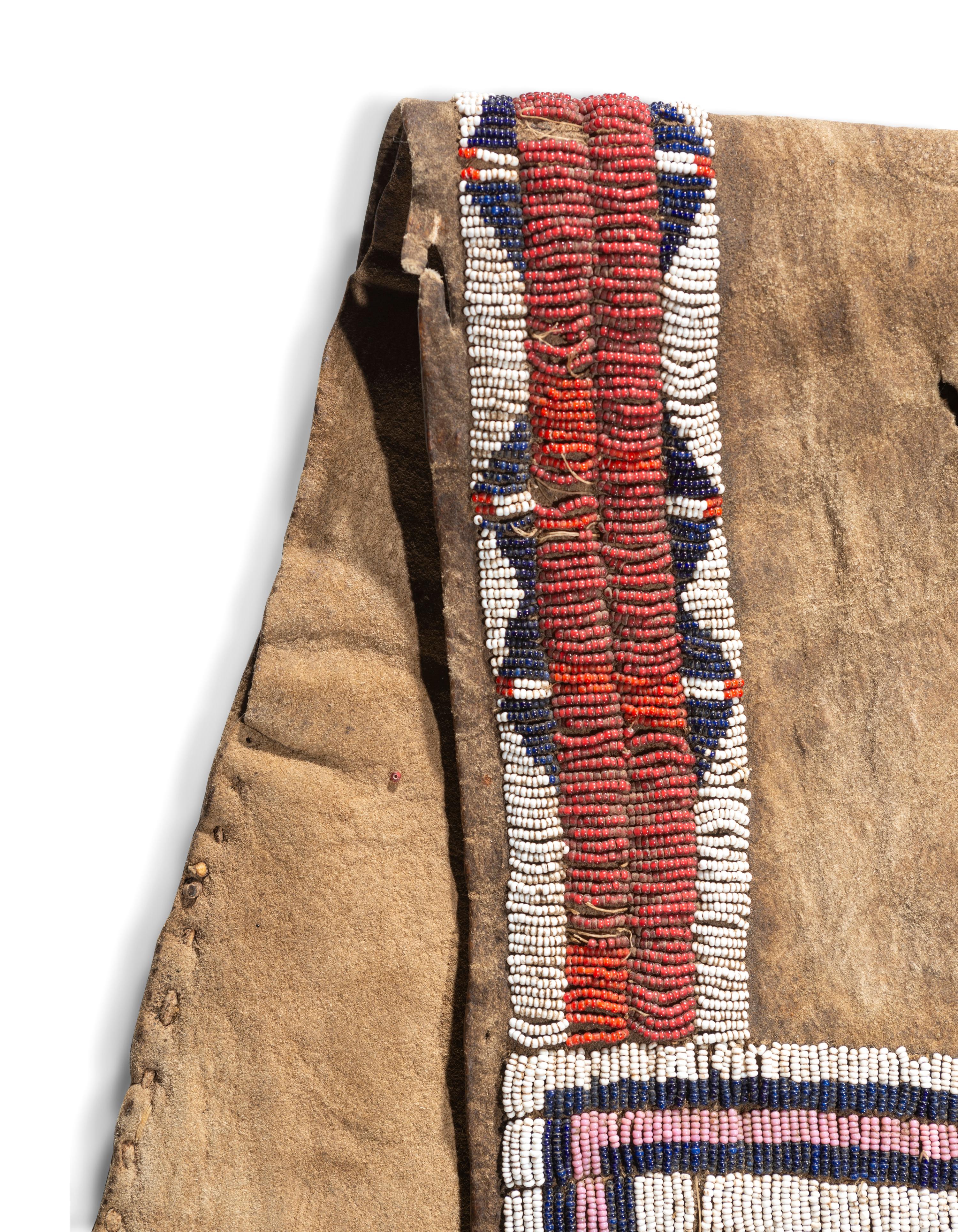 Cheyenne Beaded Buffalo Hide Saddle Bags