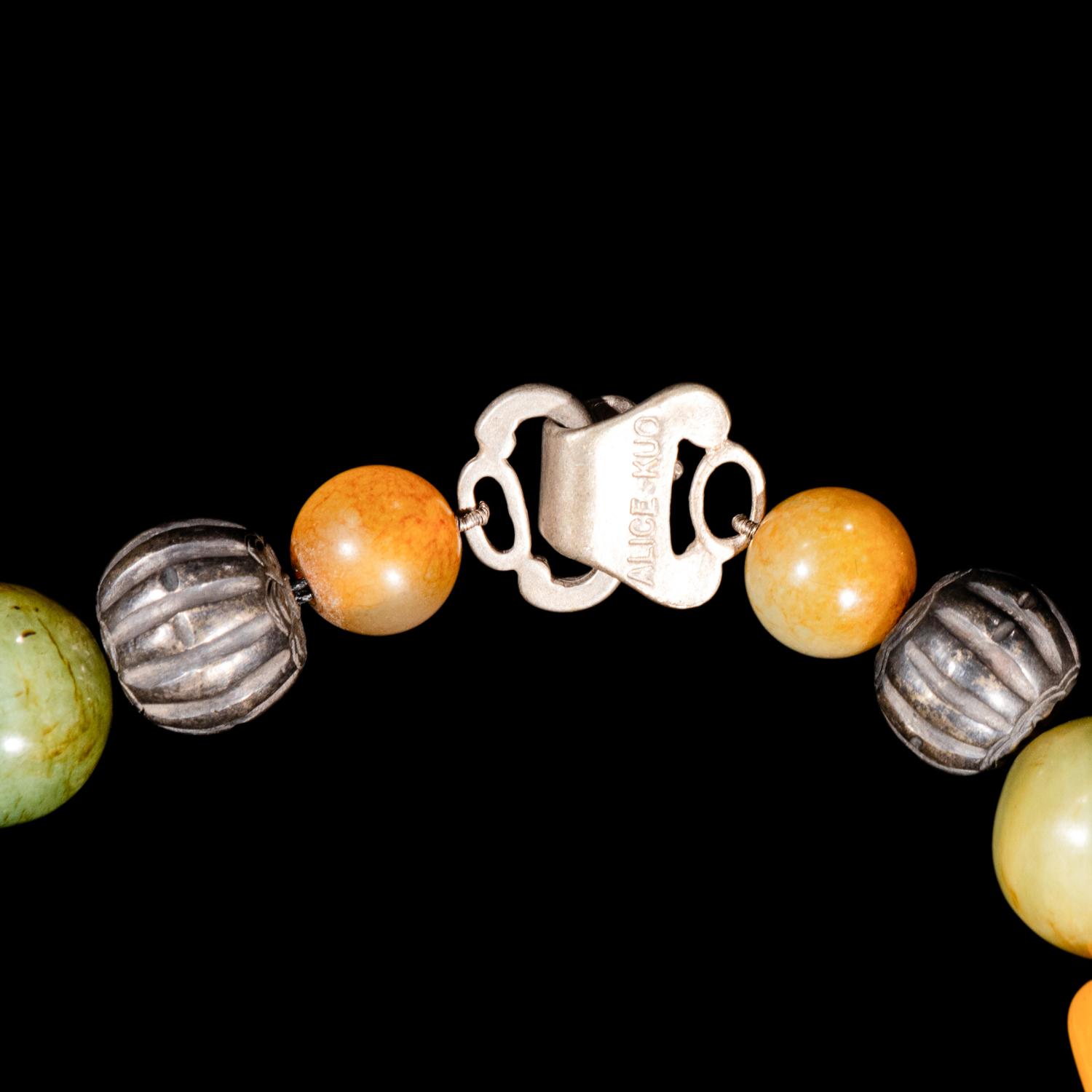 Two Chinese Agate, Jade, Metal, Turquoise, and Hardstone Beaded Necklaces, Duobaochuan, 19th-20th Century 晚清-近代 玛瑙、玉、松石、青金、水晶等多宝串兩條