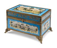 A Sèvres Style Gilt Bronze Mounted Porcelain Box