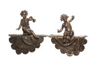 A Pair of Cast Metal Figural Ornaments Height 11 3/4 inches. — EARLY 20TH CENTURY