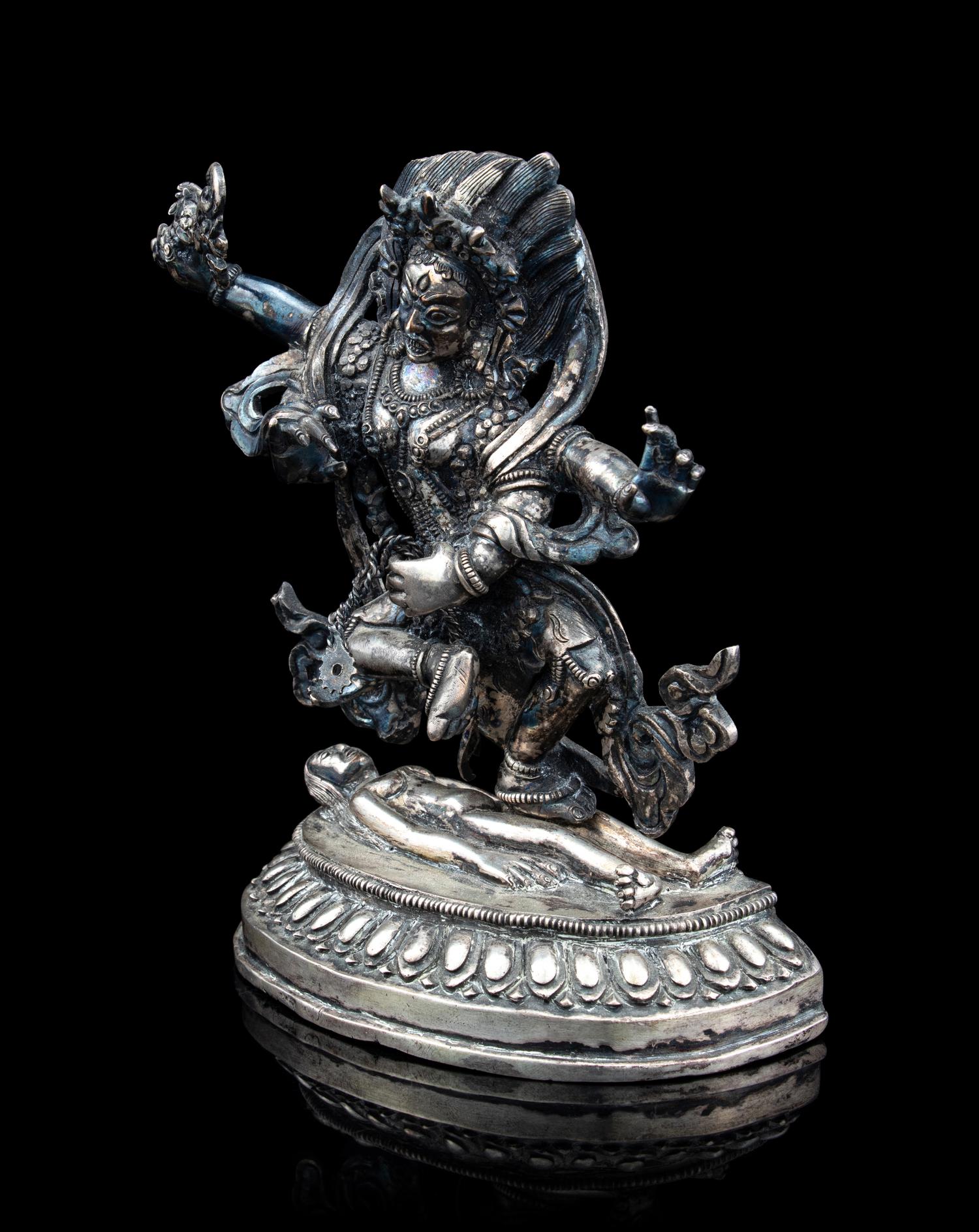 A Tibetan Silver Figure of a Bodhisattva Kurukulla