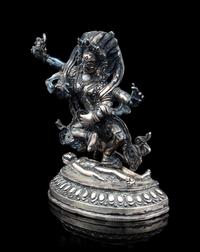 A Tibetan Silver Figure of a Bodhisattva Kurukulla