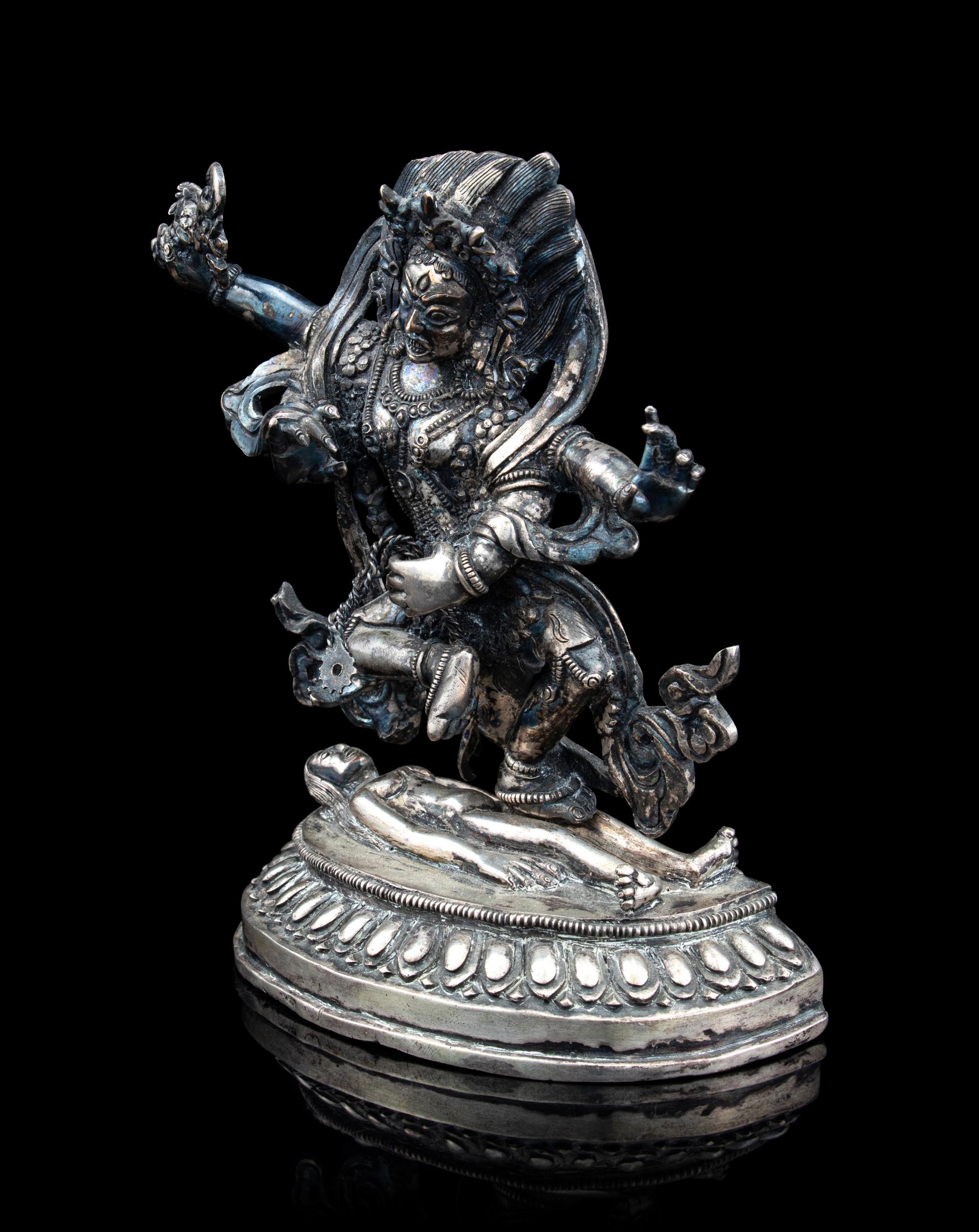 A Tibetan Silver Figure of a Bodhisattva Kurukulla